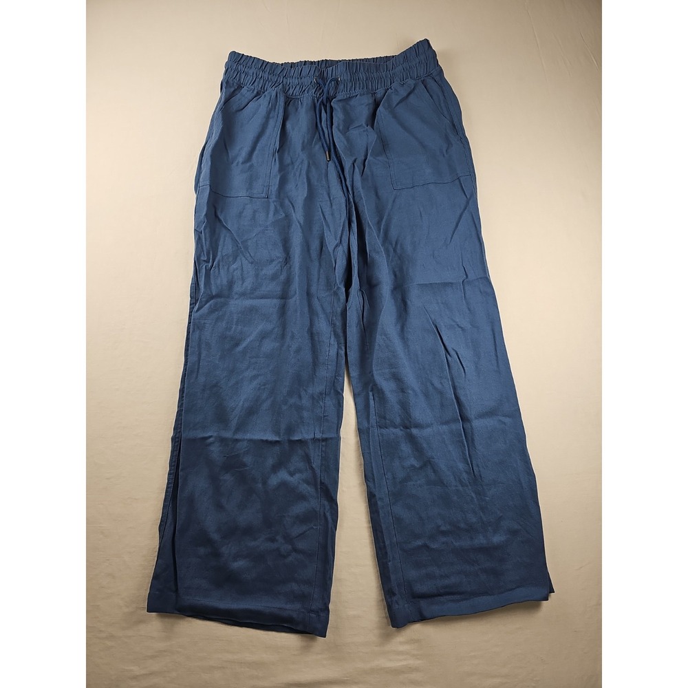 Willit Women's Blue Size XL Wide-Leg Pants Pull-On Elastic Waist